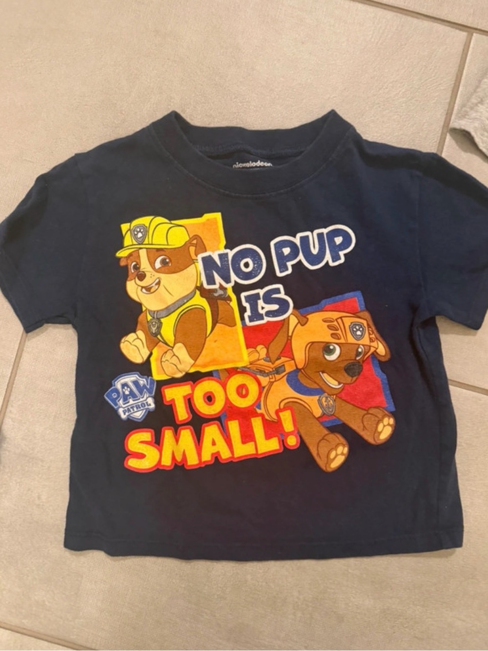 Paw Patrol Navy Tee with Yellow & Red Character Graphics